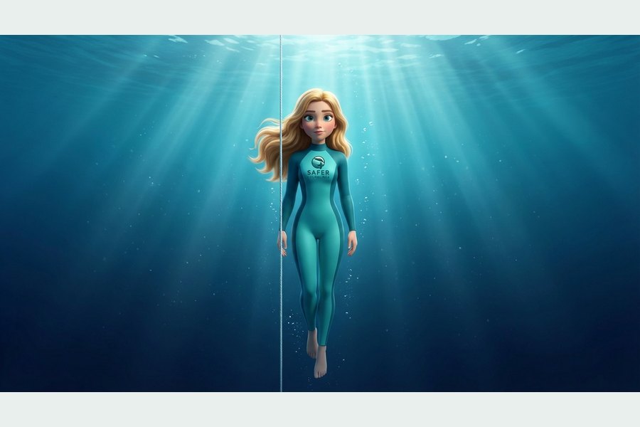 Safety freediving ocean full — Safety-Motiv „Safety freediving ocean full“.