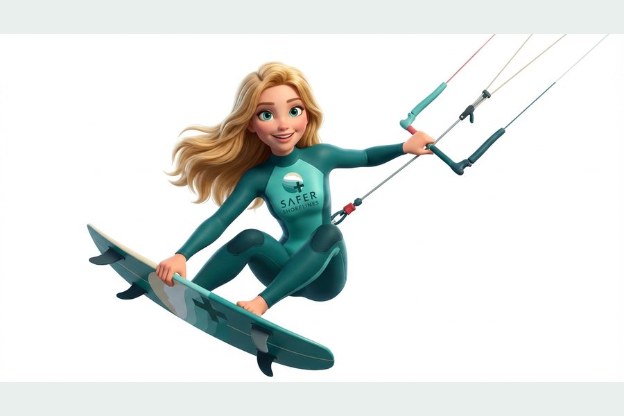 Safety kitesurfing ocean cutout — Safety-Motiv „Safety kitesurfing ocean cutout“.