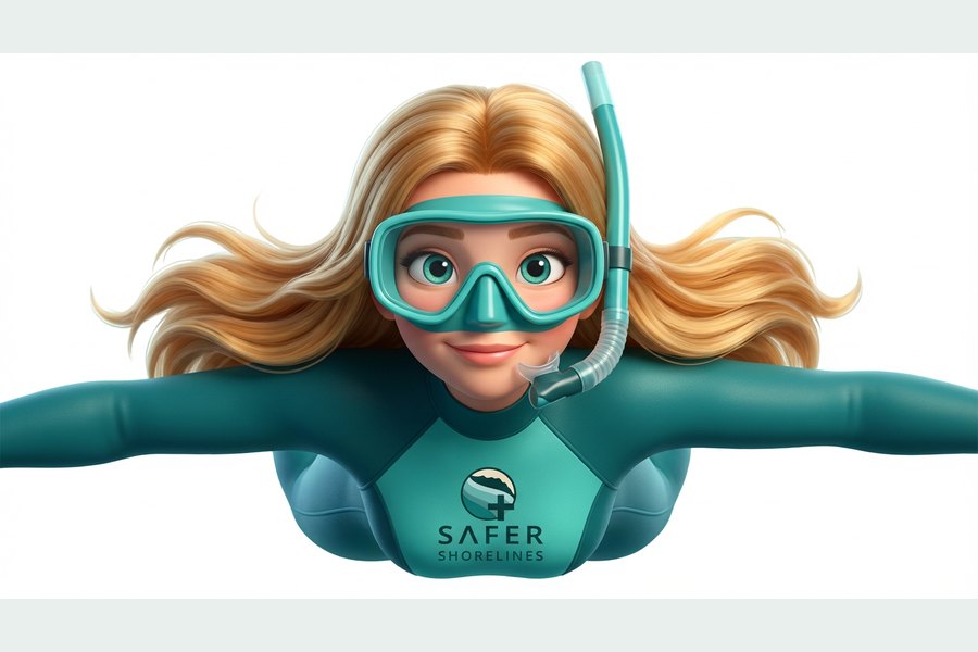 Safety snorkeling lake cutout — Safety-Motiv „Safety snorkeling lake cutout“.