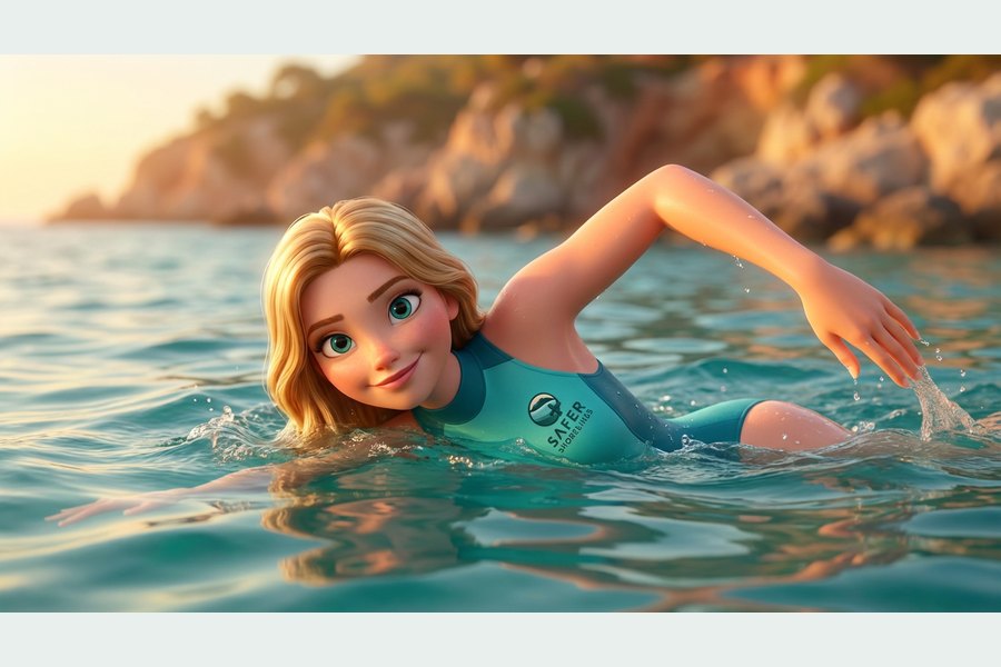 Safety swimming ocean full — Safety-Motiv „Safety swimming ocean full“.