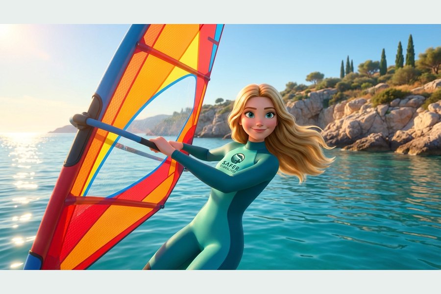 Safety windsurfing ocean full — Safety-Motiv „Safety windsurfing ocean full“.