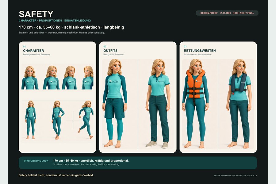 Safety Character Guide .1 PROPORTIONEN DESIGN PROOF — Safety-Motiv „Safety Character Guide .1 PROPORTIONEN DESIGN PROOF“.