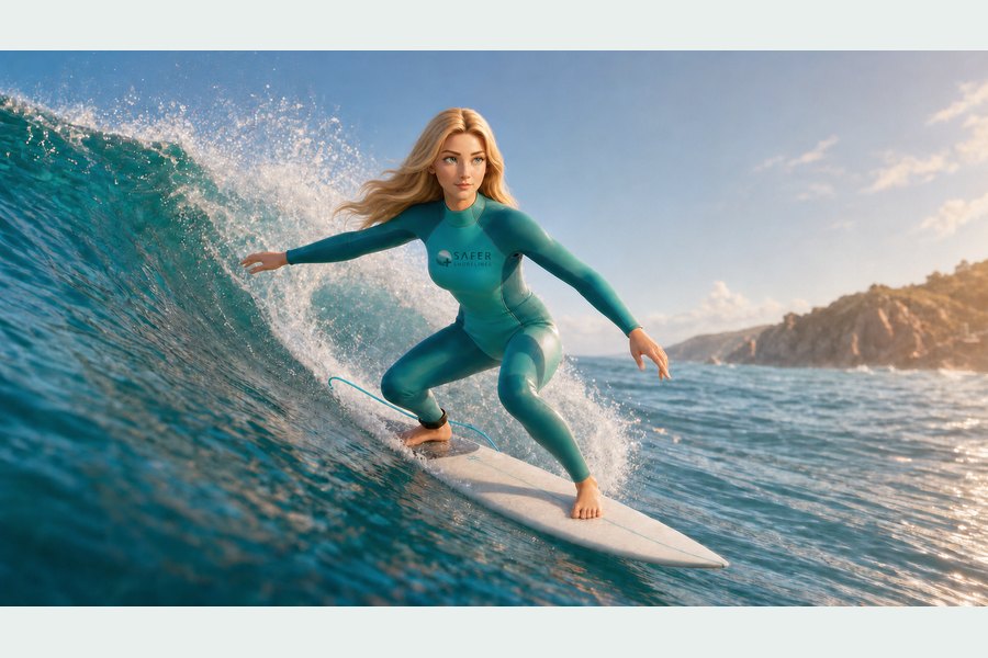 Safety Surfen Action Mittelweg — Safety-Motiv „Safety Surfen Action Mittelweg“.